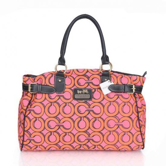 Coach Logo In Monogram Large Pink Satchels ESN Coach Logo In Monogram Large Pink Satchels ESN